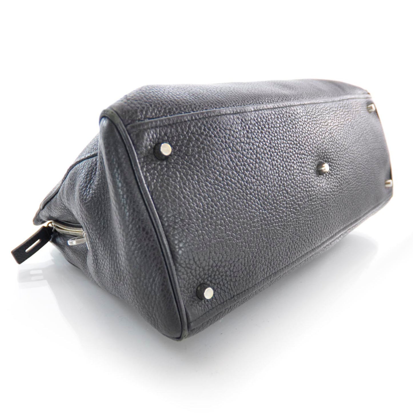 Leather Large Tote Nero Black