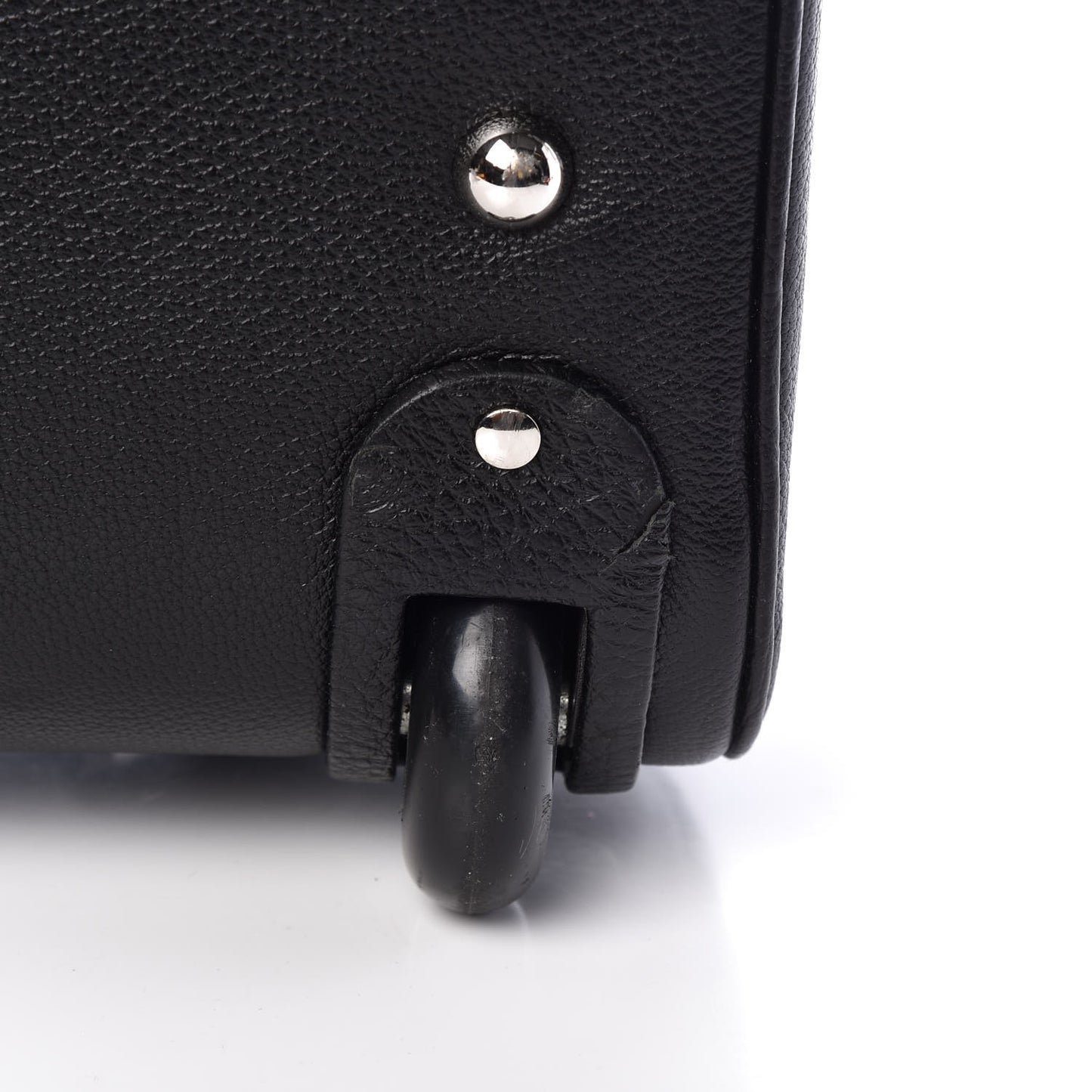 Grained Calfskin Classic Hardware Voyage Carry On Trolley Black