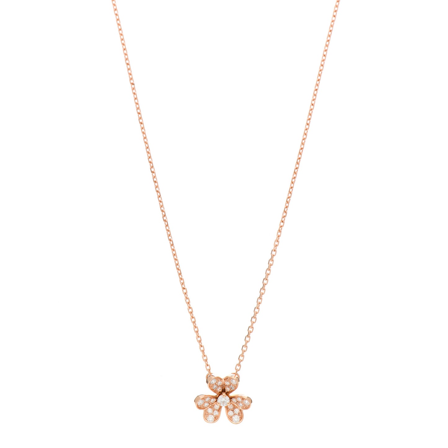 18K Rose Gold Diamond Mini Frivole Pendant Necklace
