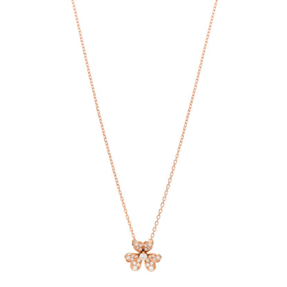 Van Cleef & Arpels 18K Rose Gold Diamond Mini Frivole Pendant Necklace 1 of 5