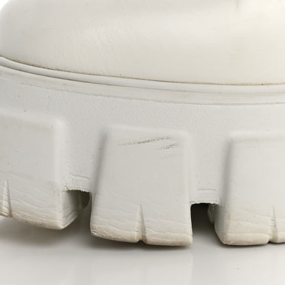 Prada Spazzolato Rois Re-Nylon Metal Triangle Logo Monolith Pouch Pocket 55mm Boots 36 White 14 of 14