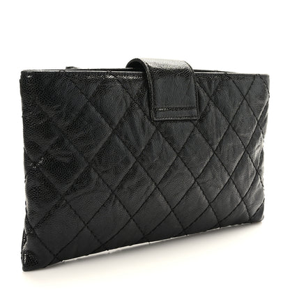 Chanel Caviar Quilted Coco Pleats Clutch Black 3 of 8