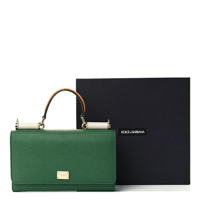 Dolce & Gabbana Dauphine Wallet On Chain Green 10 of 10