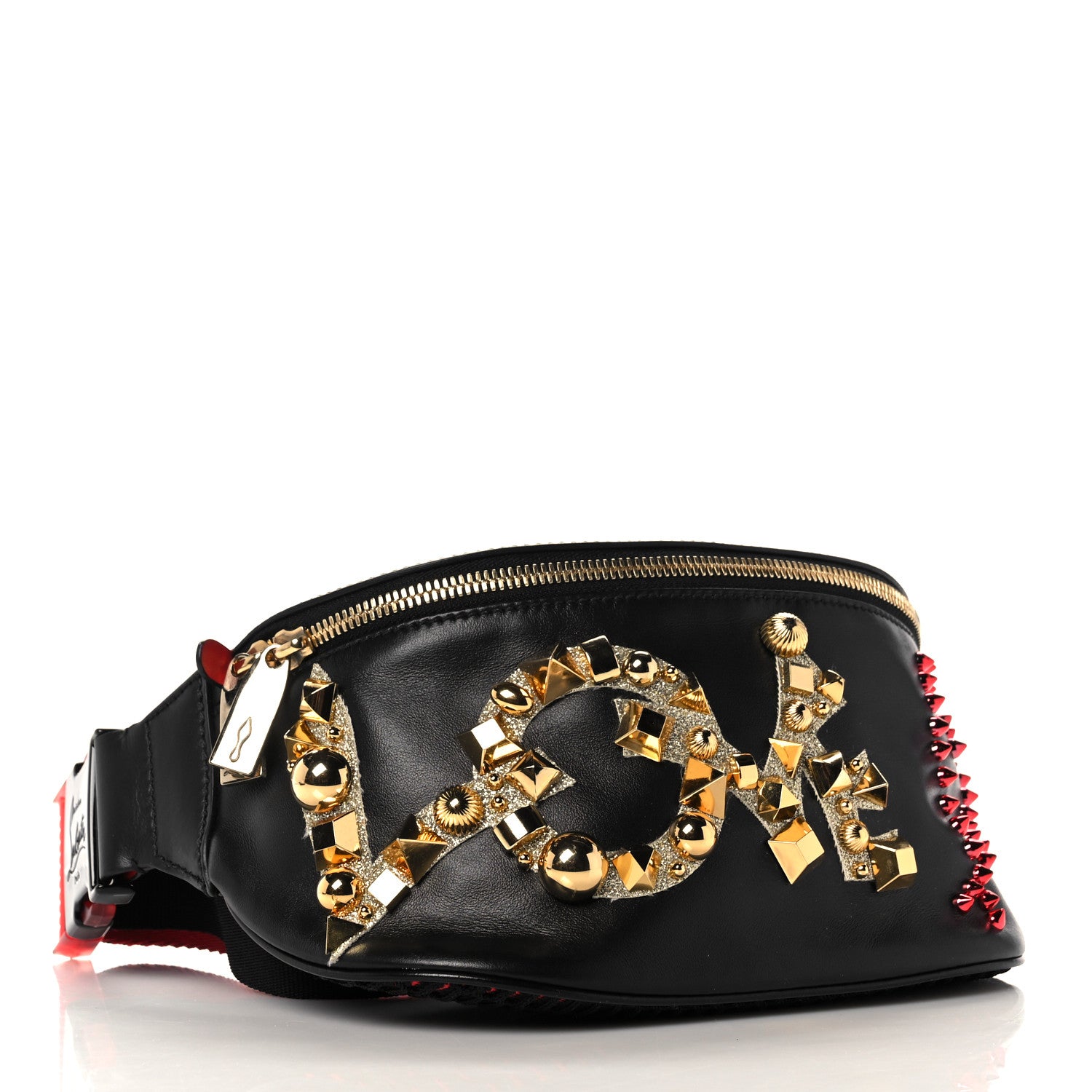 Christian Louboutin Calfskin Marie Jane Love Belt Bag Black Platine 4 of 8