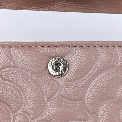 Chanel Goatskin Camellia Embossed Card Holder Wallet Light Pink 9 of 9