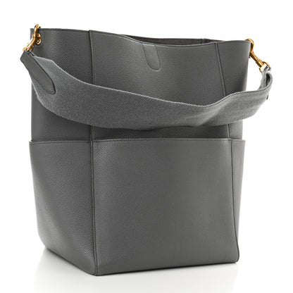 Celine Soft Grained Calfskin Sangle Bucket Bag Kohl 3 of 9