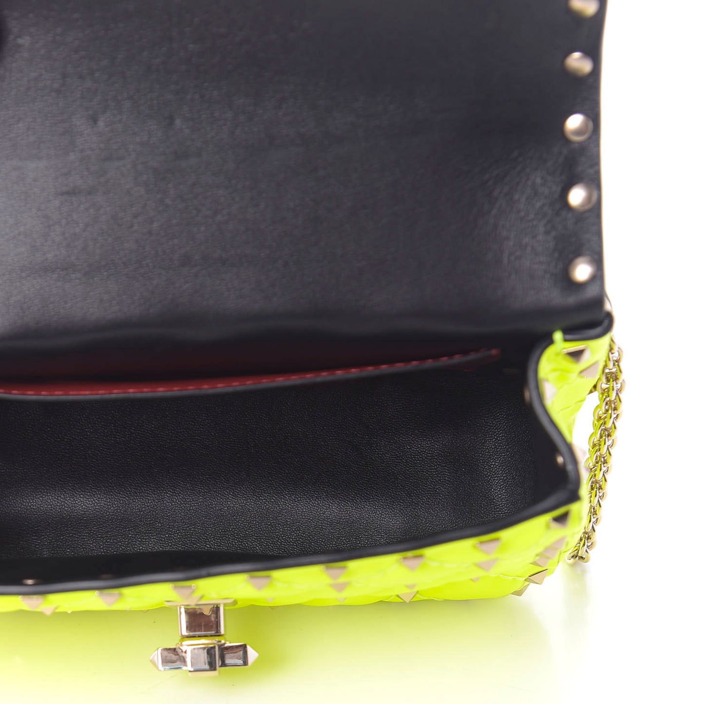 Calfskin Mini Rockstud Spike Shoulder Bag Lime