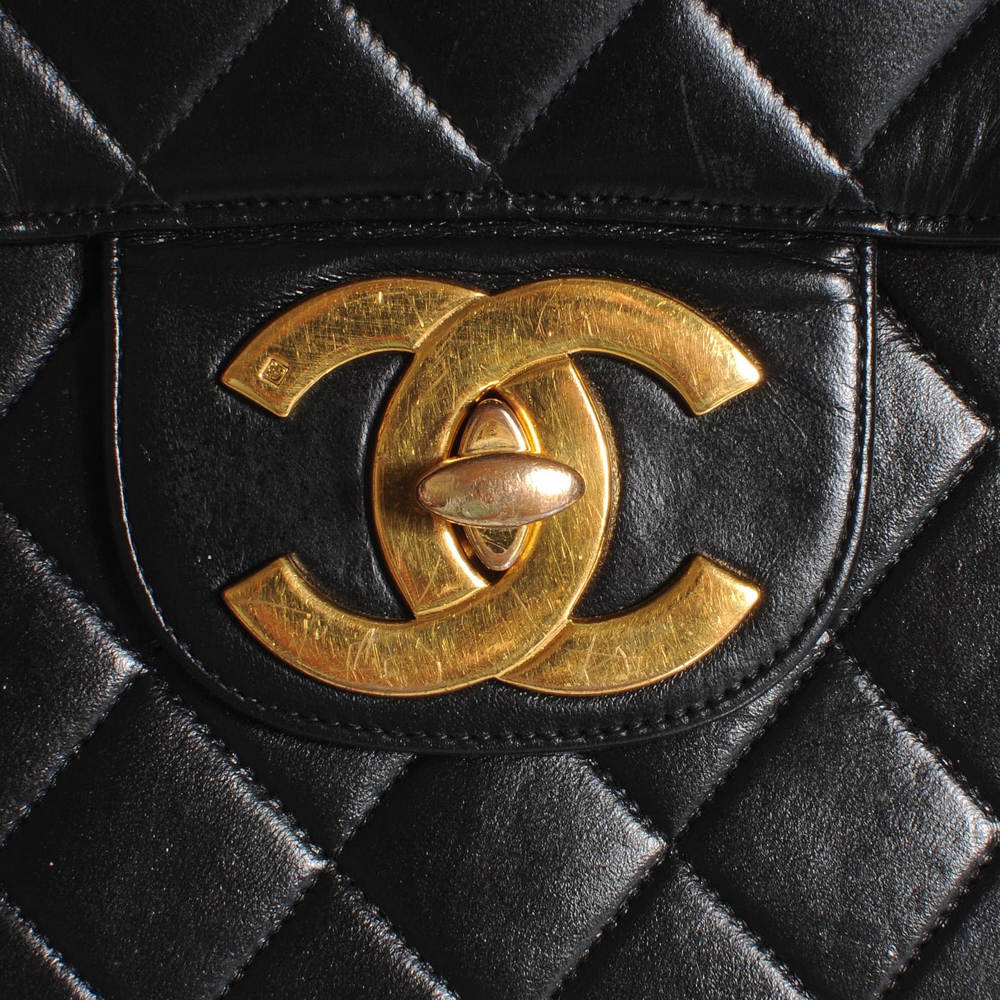 Lambskin Jumbo Flap Black