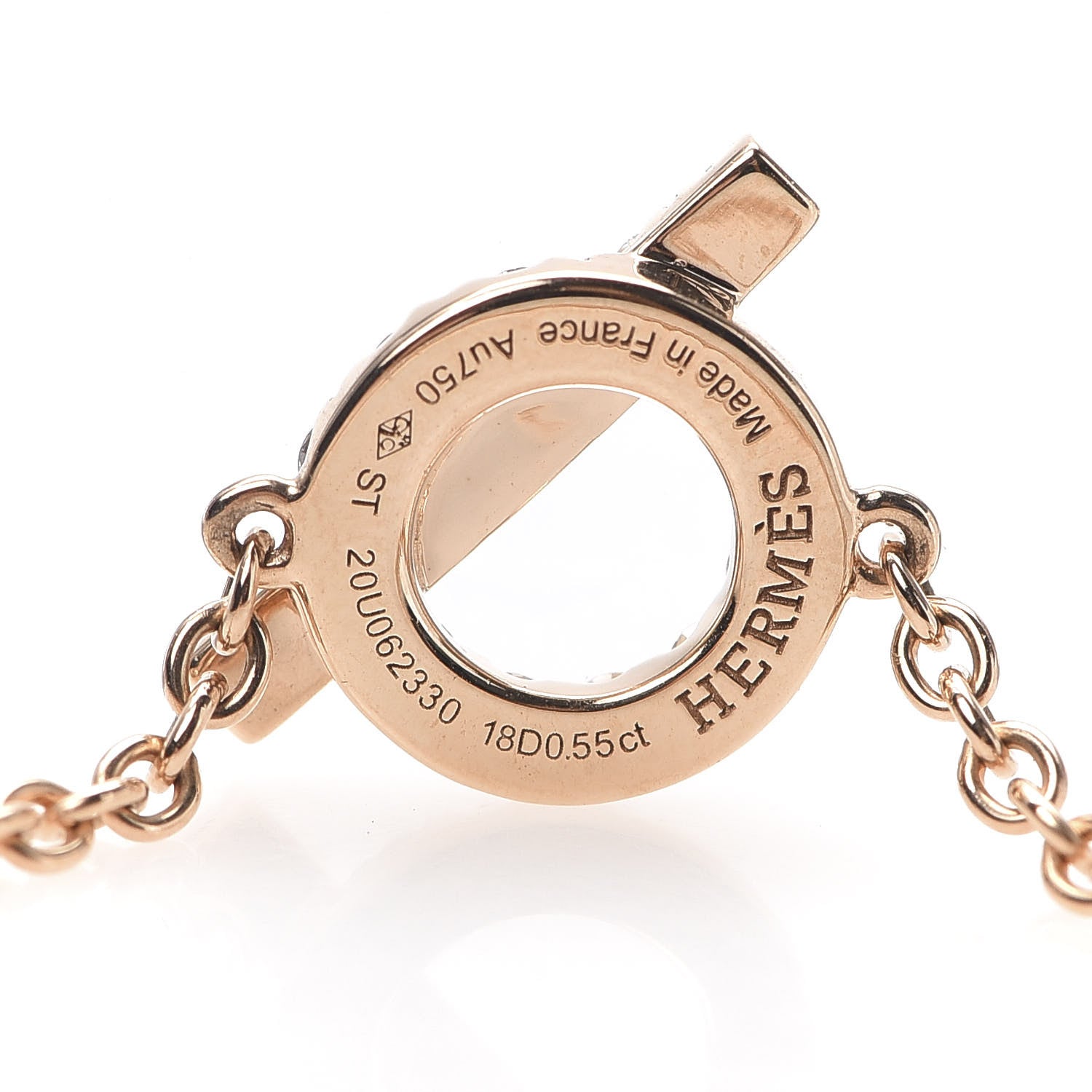 Hermes 18K Rose Gold Diamond Finesse Bracelet ST 4 of 6