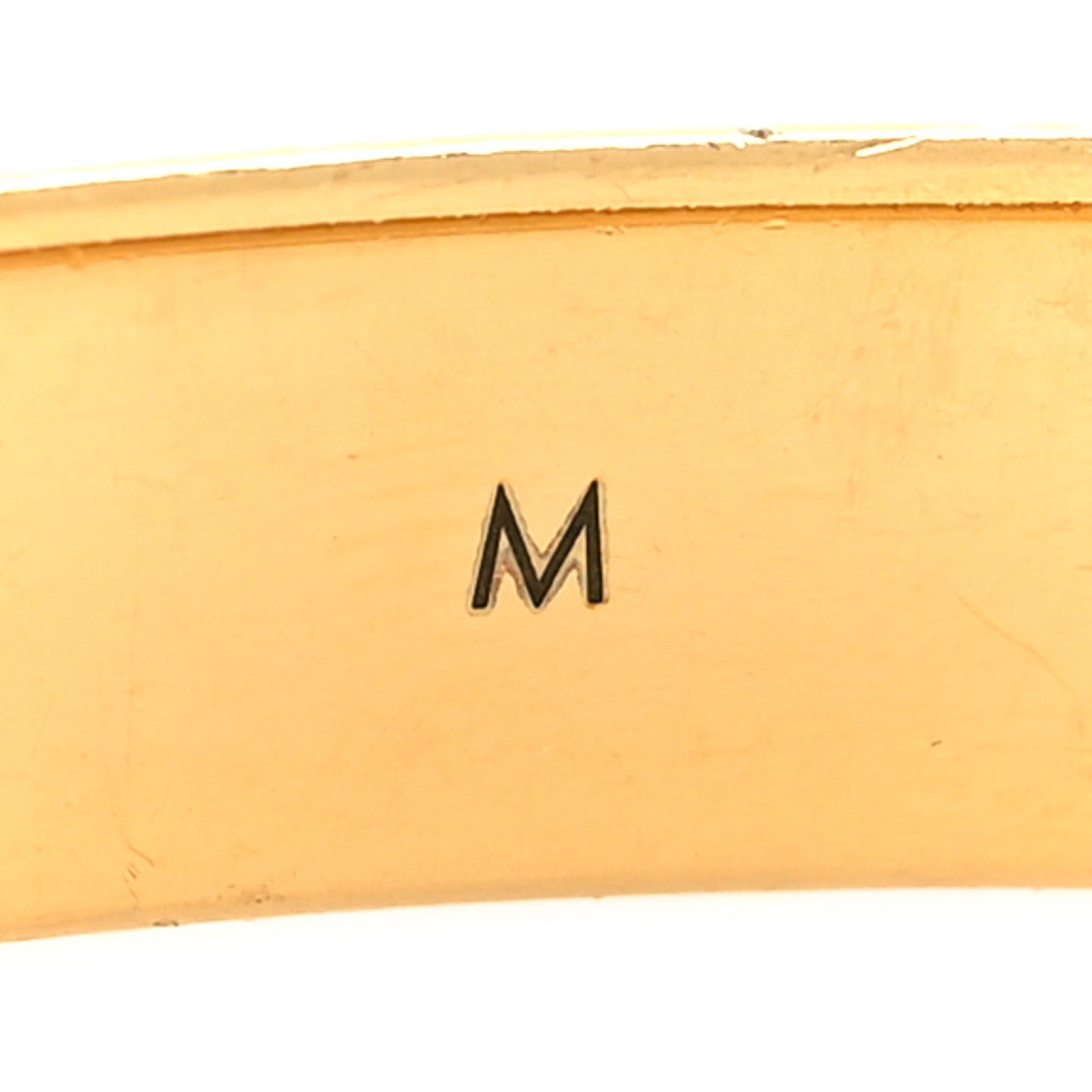 Brass Monogram Nanogram Cuff M Gold