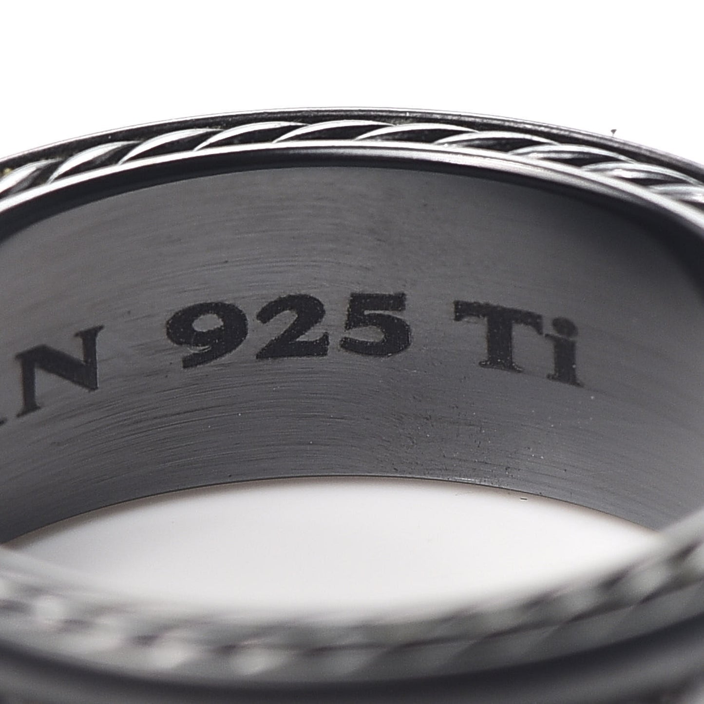 Titanium Sterling Silver Black Diamond Streamline Three-Row Band Ring 67 12