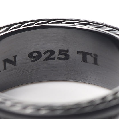 David Yurman Titanium Sterling Silver Black Diamond Streamline Three-Row Band Ring 67 12 5 of 5