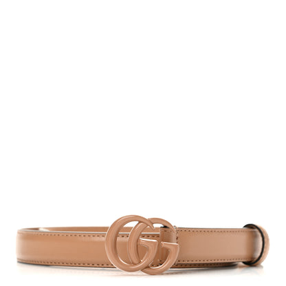 Gucci Azalea Calfskin Enamel Monochrome Double G 20mm Belt 70 28 Camelia 1 of 5