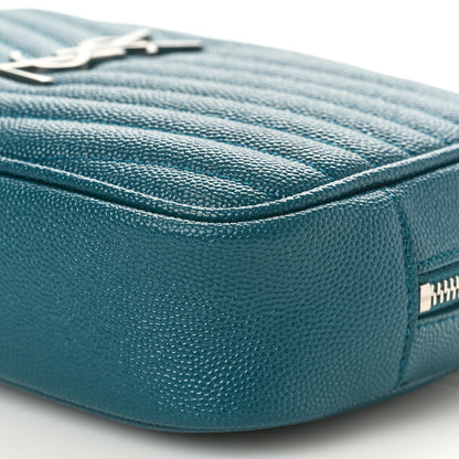 Saint Laurent Grain De Poudre Matelasse Monogram Mini Lou Camera Bag Petrol Green 10 of 11