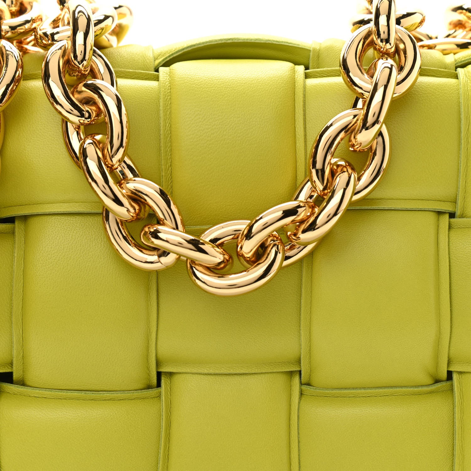 Bottega Veneta Lambskin Maxi Intreccio Padded Chain Cassette Crossbody Bag Kiwi 10 of 10