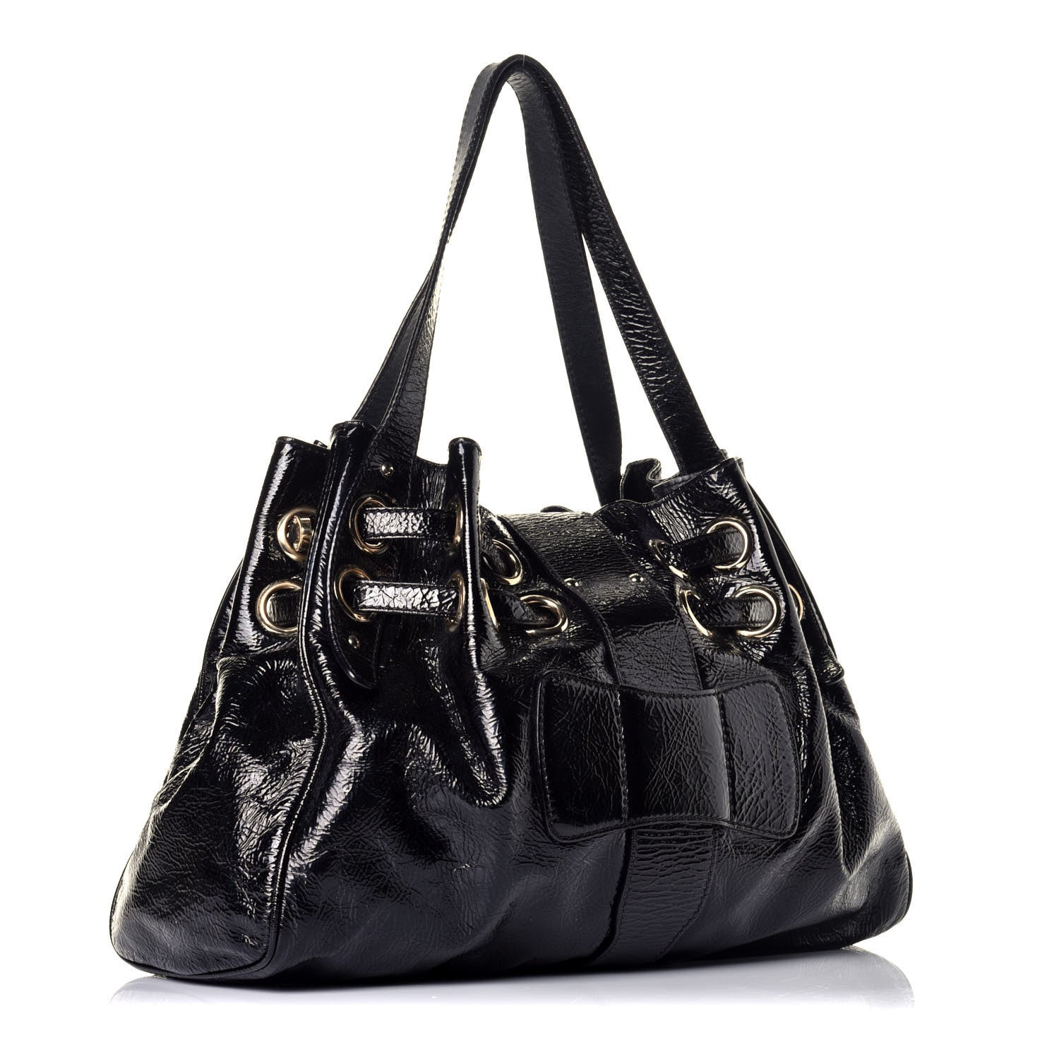 Jimmy Choo Crushed Patent Riki Bag Black 3 of 8