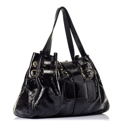 Jimmy Choo Crushed Patent Riki Bag Black 3 of 8