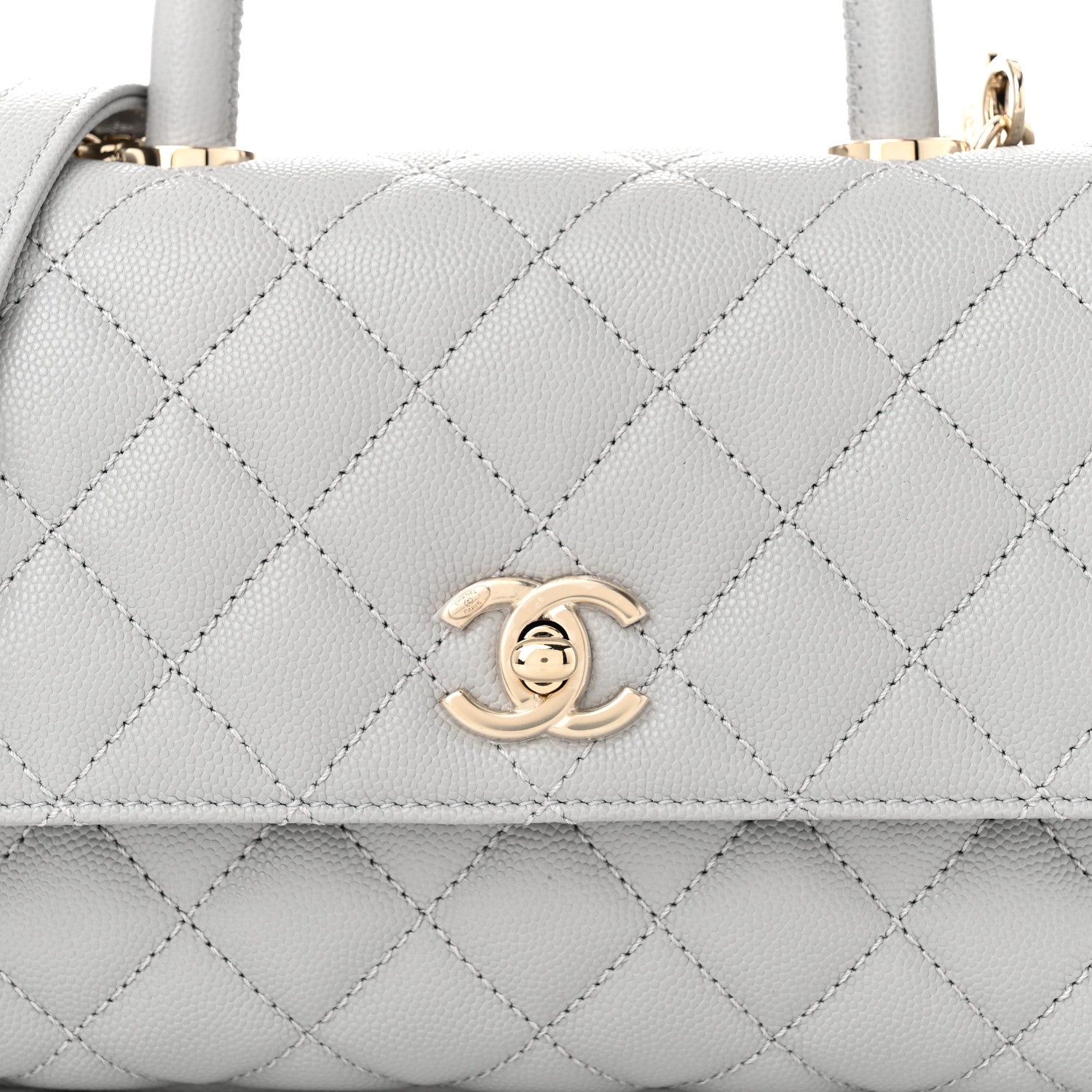 Chanel Caviar Quilted Mini Coco Handle Flap Grey 8 of 10