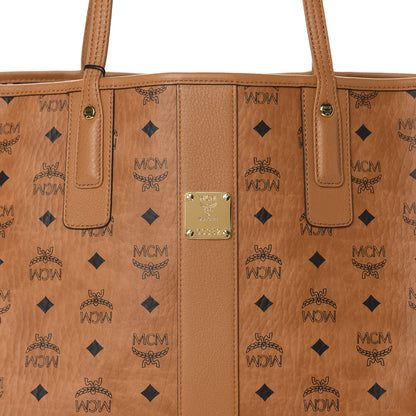 MCM Visetos Medium Liz Reversible Shopper Tote Cognac 8 of 15