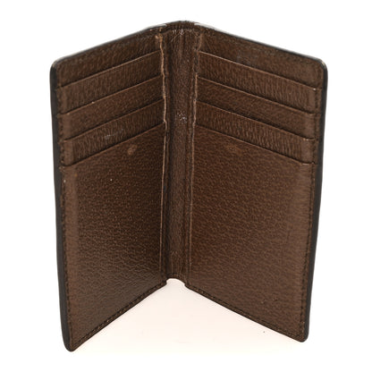 Gucci GG Supreme Monogram Web Ophidia Card Case Beige Ebony Electric Green 5 of 7
