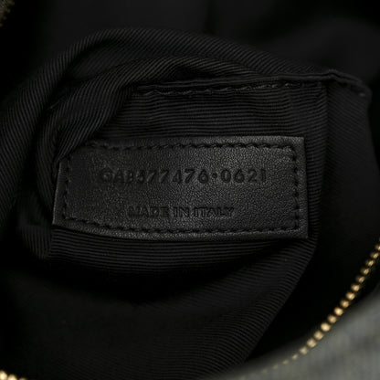 Saint Laurent Denim Quilted Small Loulou Puffer Monogram Chain Satchel Rodeo Blue 5 of 9