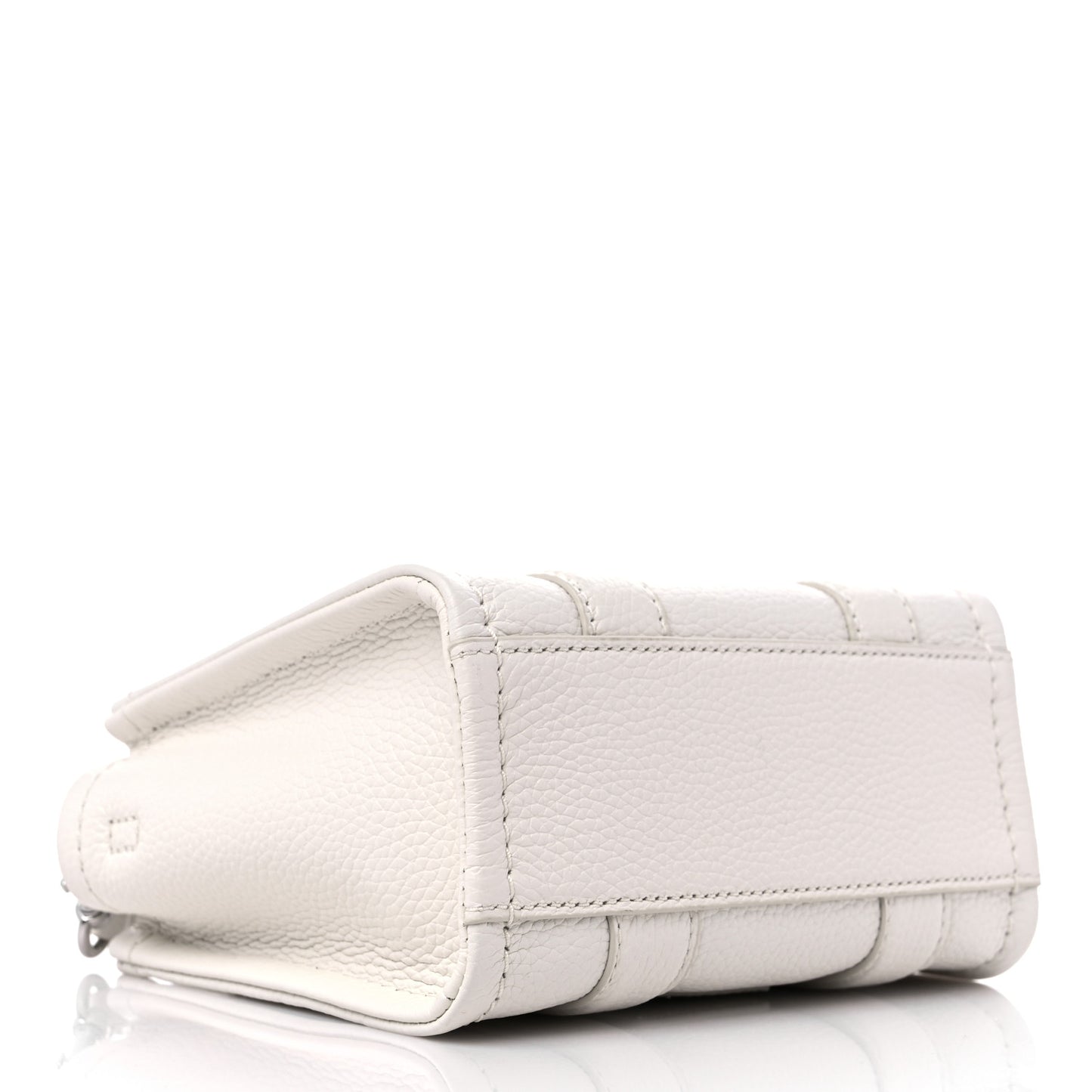 Grained Calfskin Micro The Tote Bag Cotton Silver