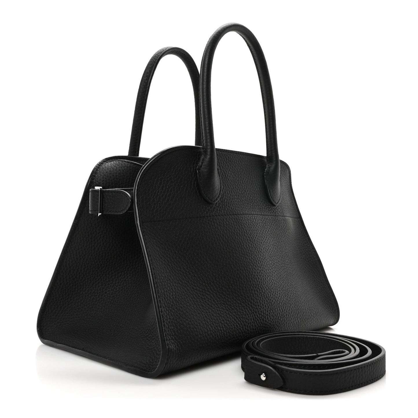 Grained Calfskin Soft Margaux 10 Bag Black