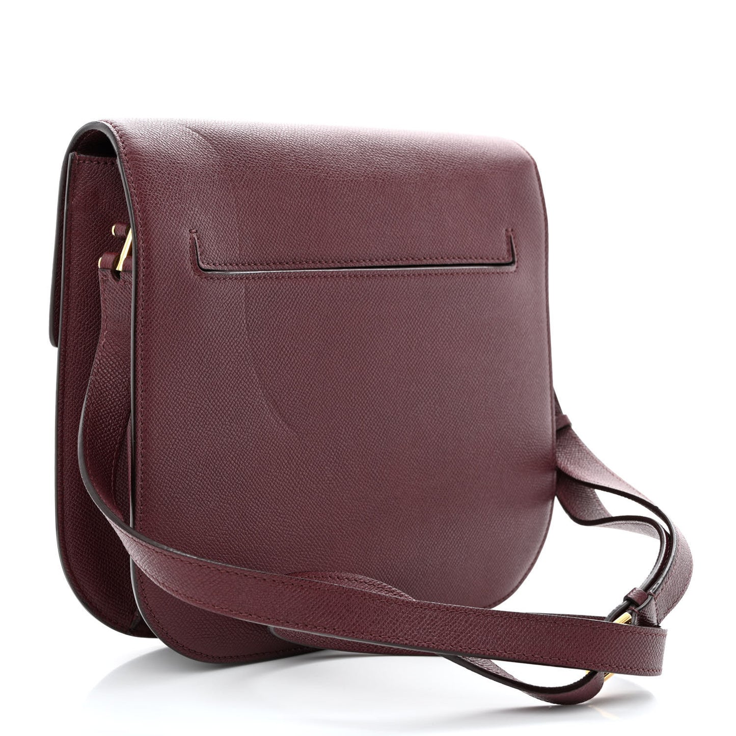 Grained Calfskin Large T Clasp Tara Crossbody Bag Cabernet
