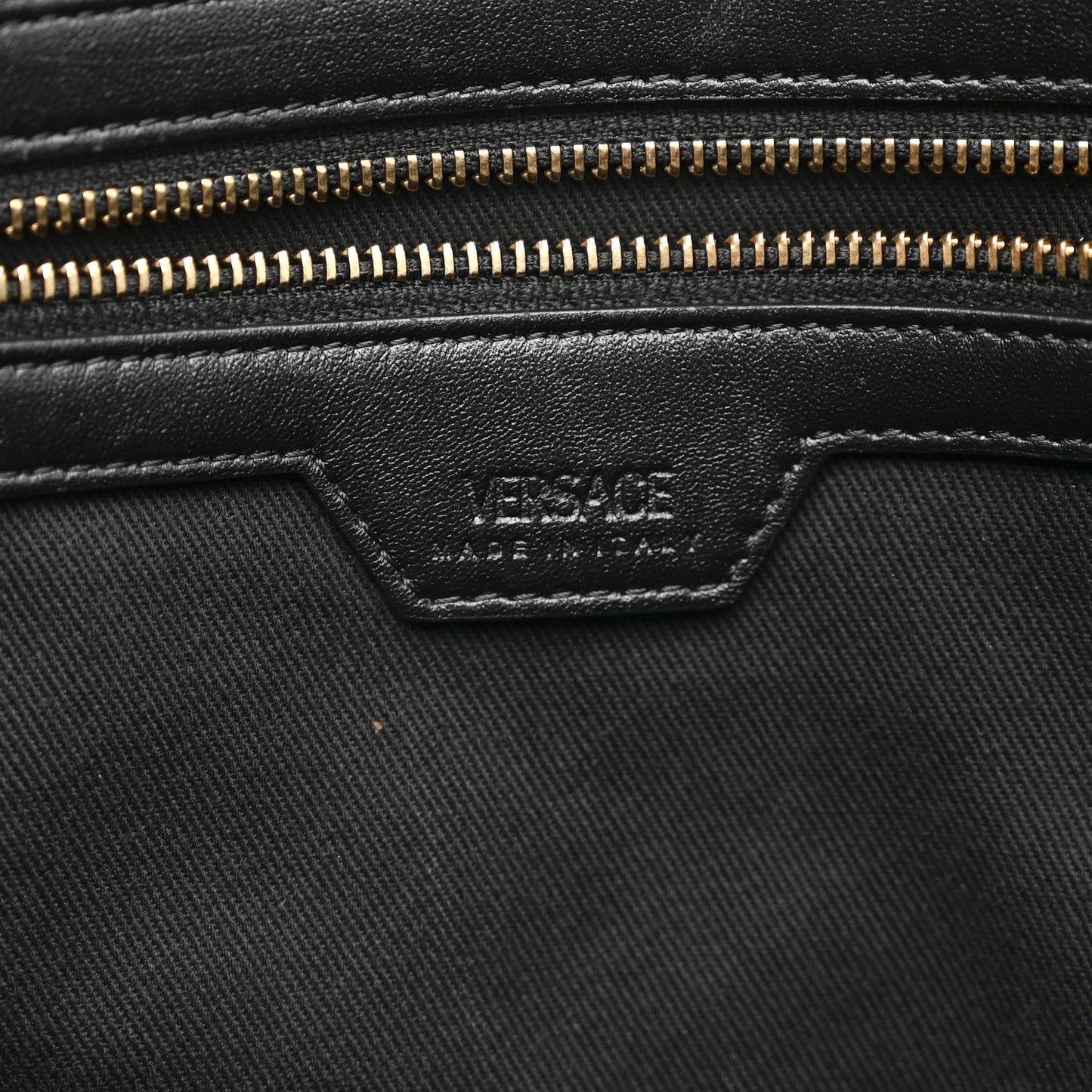 Calfskin Crocodile Embossed Greca Goddess Tote Bag Black