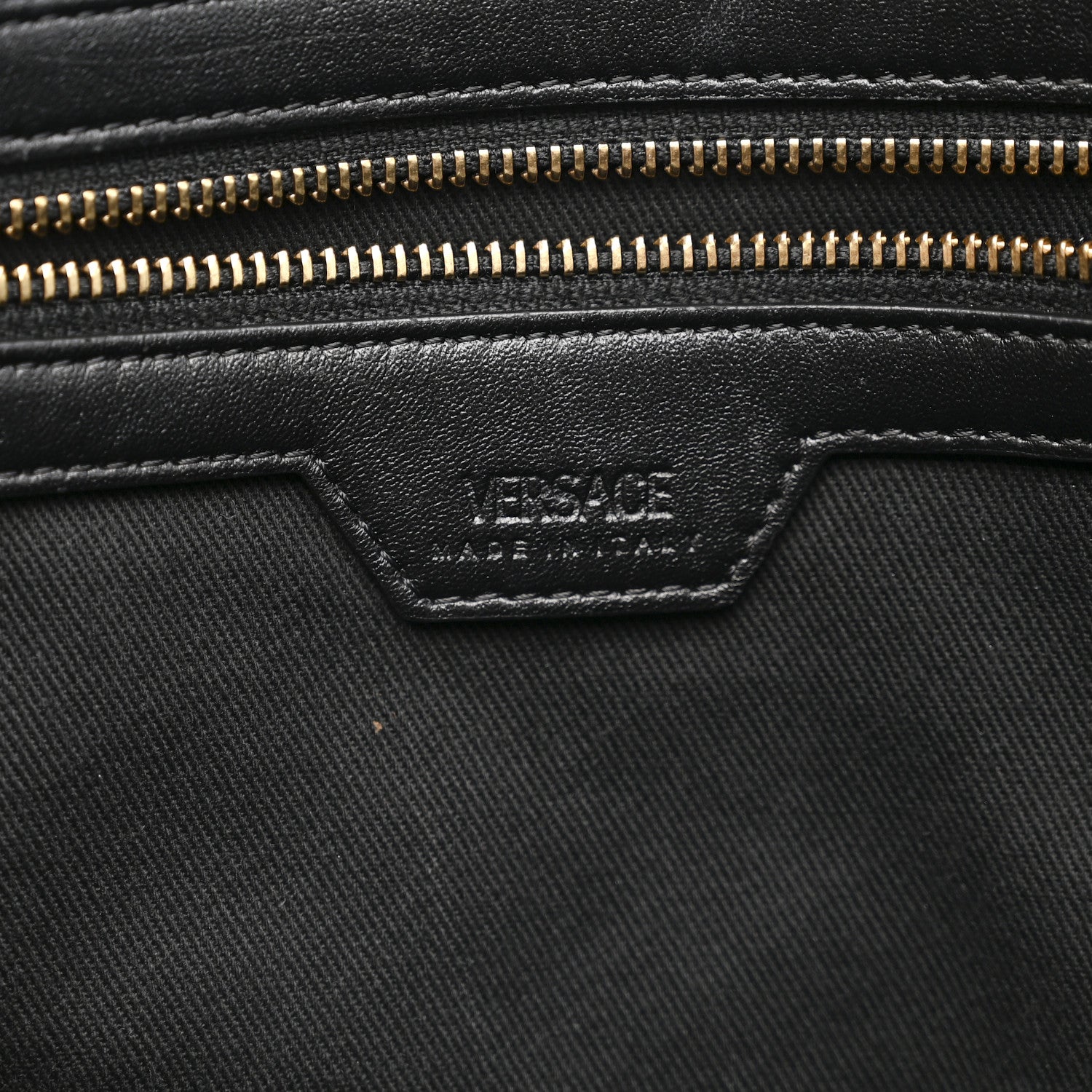 Versace Calfskin Crocodile Embossed Greca Goddess Tote Bag Black 6 of 13