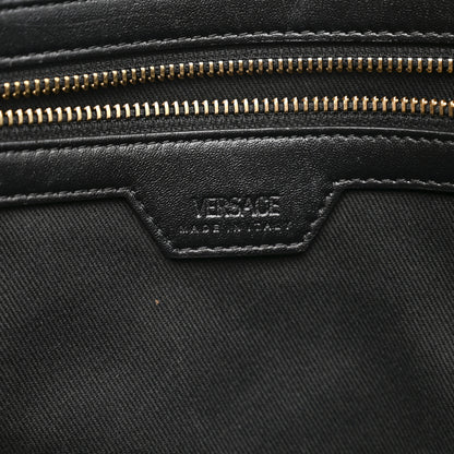 Versace Calfskin Crocodile Embossed Greca Goddess Tote Bag Black 6 of 13