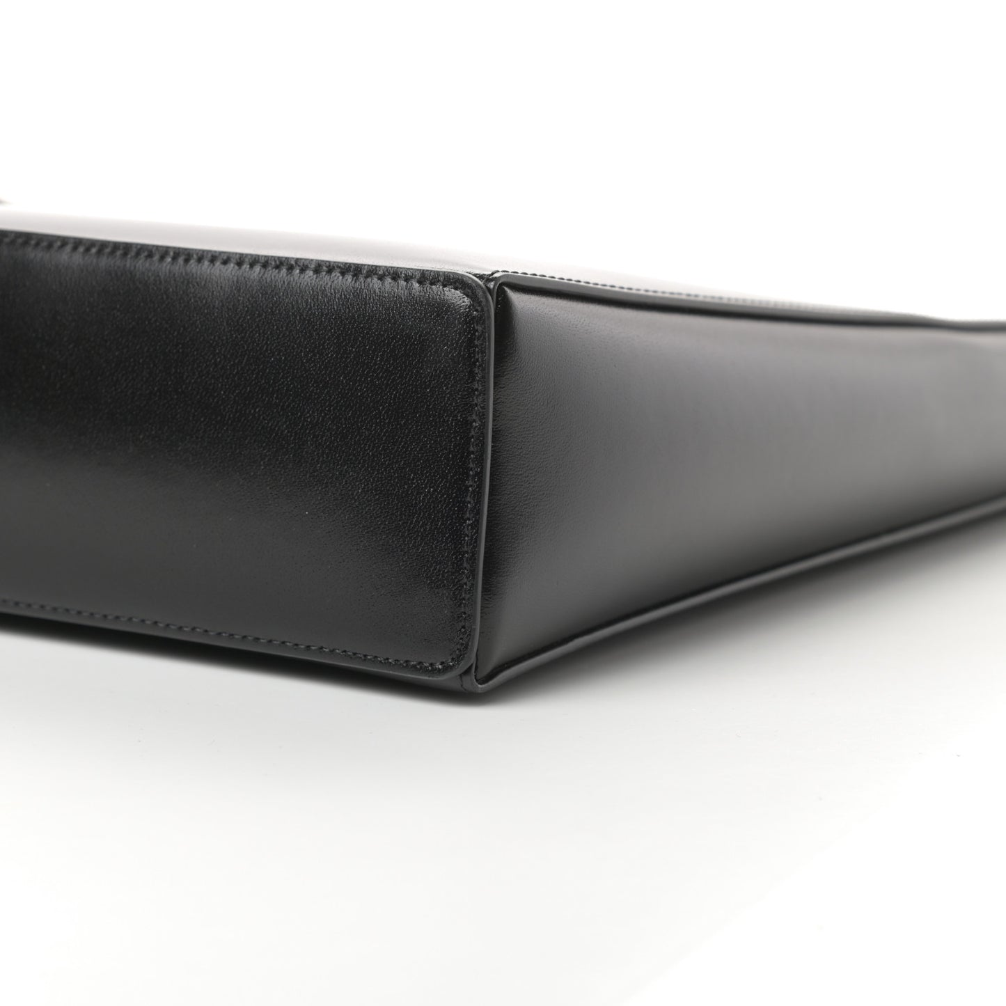 Box Calfskin Large Cut Out Shoulder Bag Black