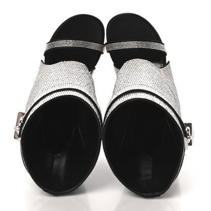 Givenchy Satin Strass Shark Lock Sandals 38.5 Silvery 2 of 8
