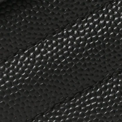Saint Laurent Grain De Poudre Matelasse Chevron Monogram Envelope Chain Wallet Black 8 of 10