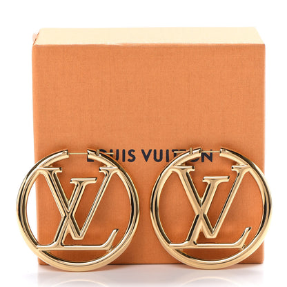Louis Vuitton Metal Louise Hoop Earrings Gold 6 of 6