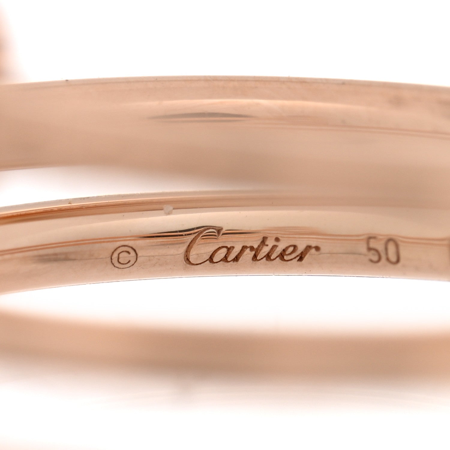 Cartier 18K Pink Gold Diamond Double Juste Un Clou Ring 50 5.25 4 of 4