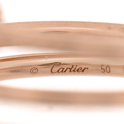 Cartier 18K Pink Gold Diamond Double Juste Un Clou Ring 50 5.25 4 of 4