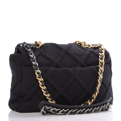 Chanel Jersey Lambskin Quilted Large 19 Flap Black 3 of 9