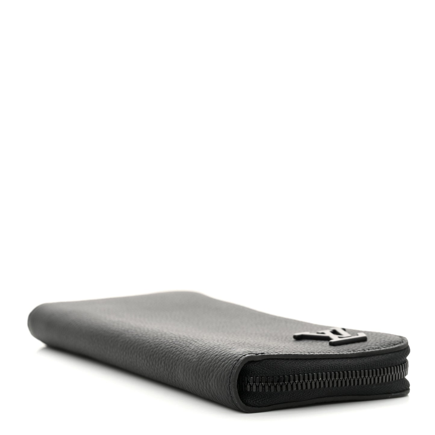 Grained Calfskin Aerogram Zippy Wallet Black