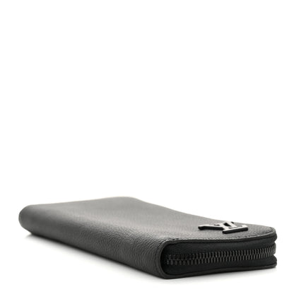 Louis Vuitton Grained Calfskin Aerogram Zippy Wallet Black 4 of 7