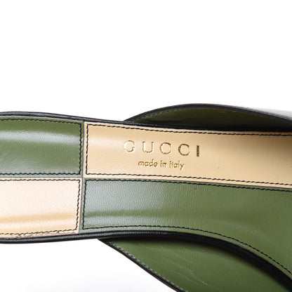 Gucci Malaga Kid Half Moon GG Square Toe Slide Sandals 38.5 Black 7 of 10