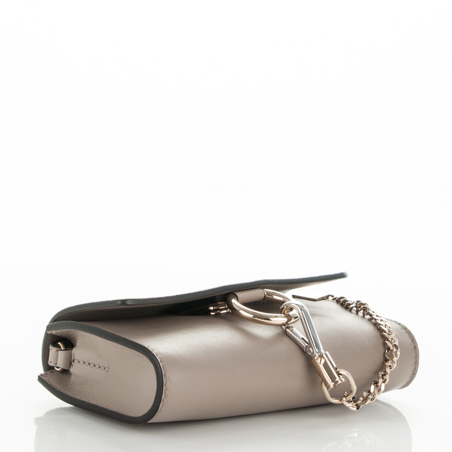 Chloe Suede Calfskin Mini Faye Shoulder Bag Motty Grey 3 of 6