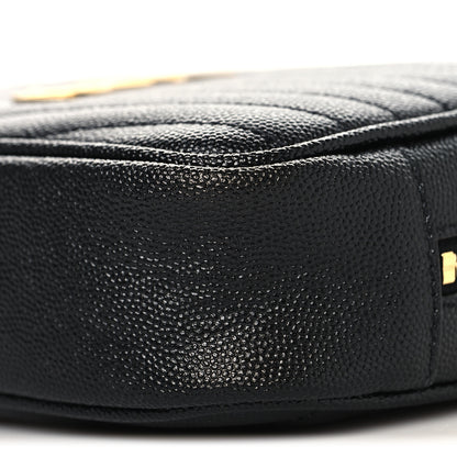 Saint Laurent Grain De Poudre Matelasse Monogram Mini Lou Camera Bag Black 10 of 11