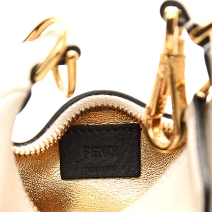 Fendi Vitello Grace Matte Nano Fendigraphy Hobo Charm White Ice 5 of 9