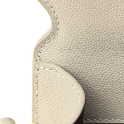 Saint Laurent Grain de Poudre Mini Classic Monogram Cassandra Top Handle Crema Soft Rouge Legion 10 of 10