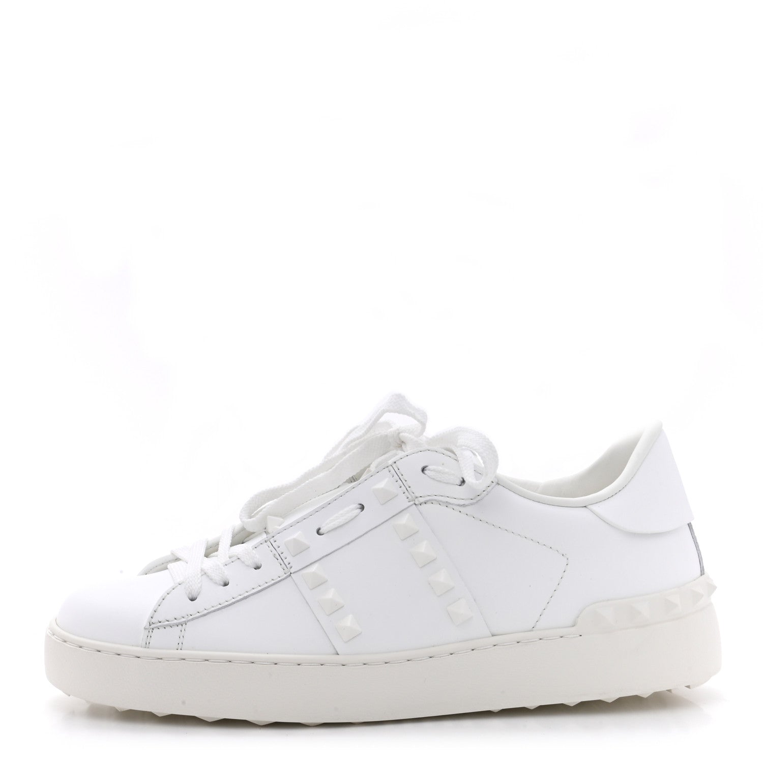 Valentino Garavani Calfskin Rockstud Untitled Open Sneakers 38 White 1 of 11