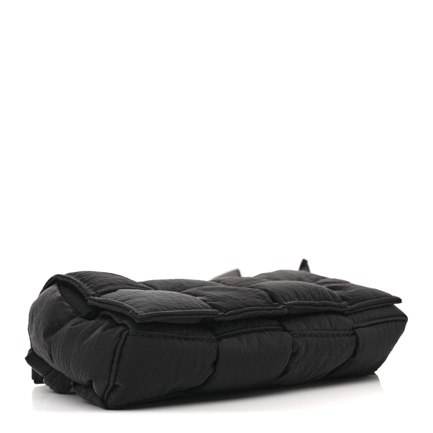 Nylon Intrecciato Padded Tech Mini Cassette Belt Bag Black