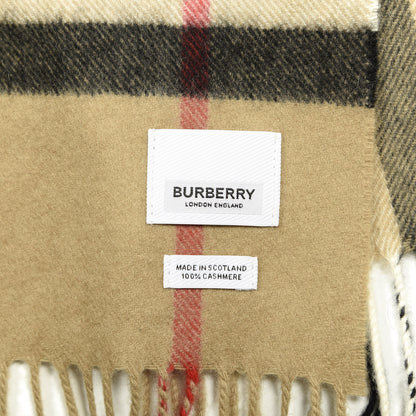 Burberry Cashmere Giant Check Fringe Scarf Camel 2 of 3