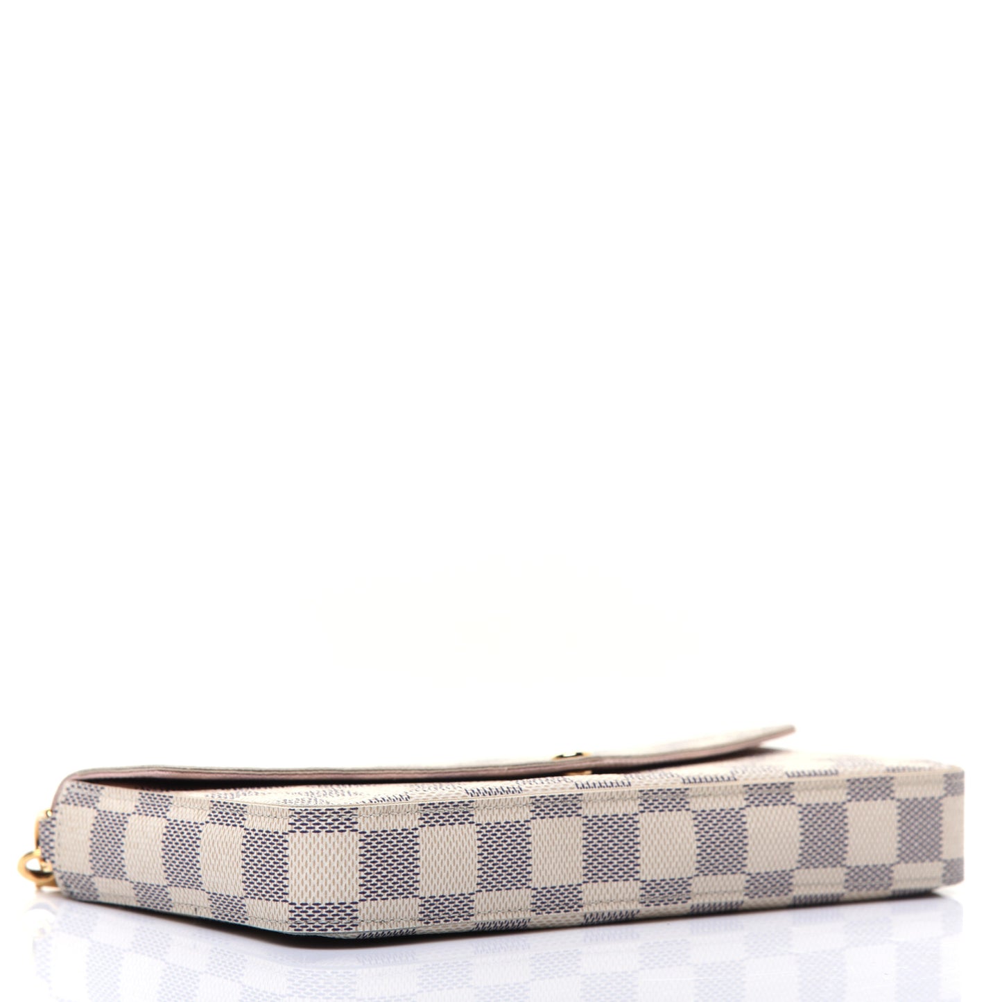 Damier Azur Pochette Felicie Chain Wallet Rose Ballerine