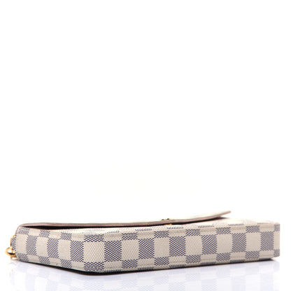 Louis Vuitton Damier Azur Pochette Felicie Chain Wallet Rose Ballerine 4 of 19